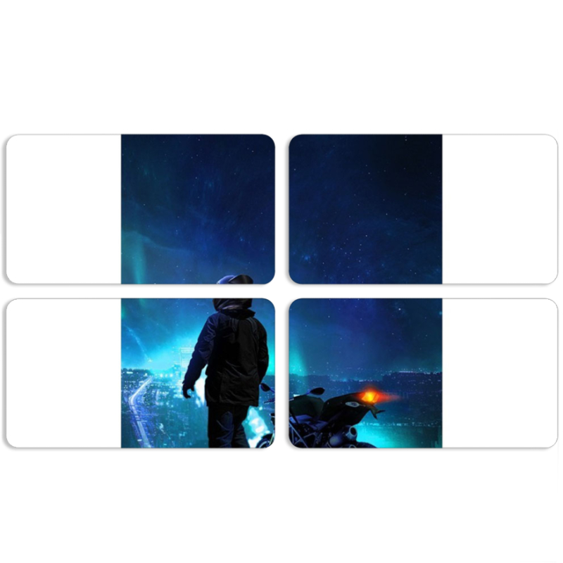 Магнитные фотопазлы 90 на 50 набор 4 штуки Motorcyclist