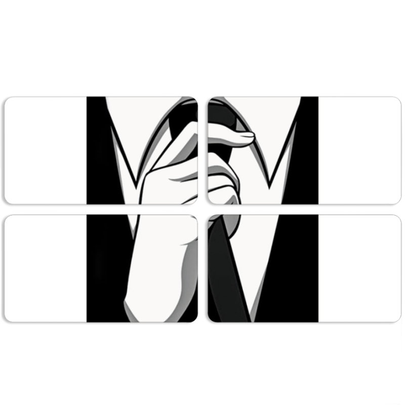 Магнитные фотопазлы 90 на 50 набор 4 штуки Tie