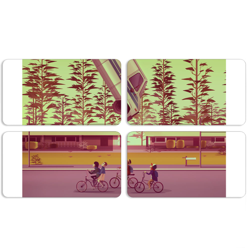 Магнитные фотопазлы 90 на 50 набор 4 штуки 