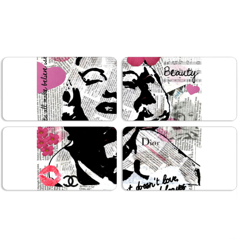 Магнитные фотопазлы 90 на 50 набор 4 штуки 