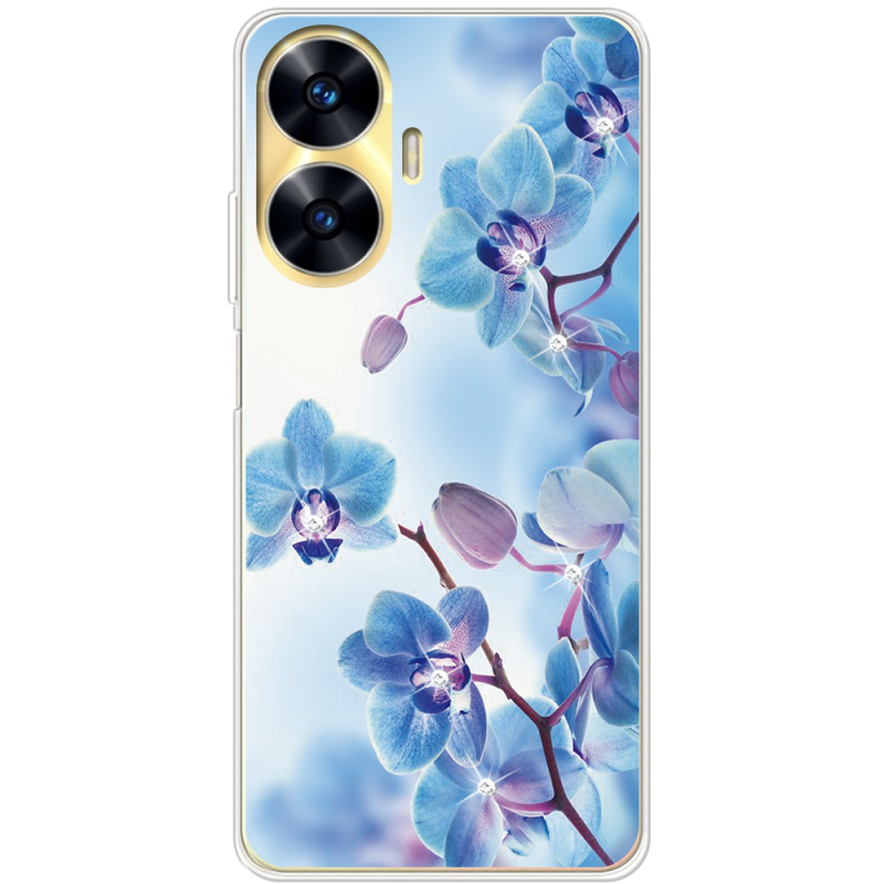 Чехол со стразами Realme C55 Orchids