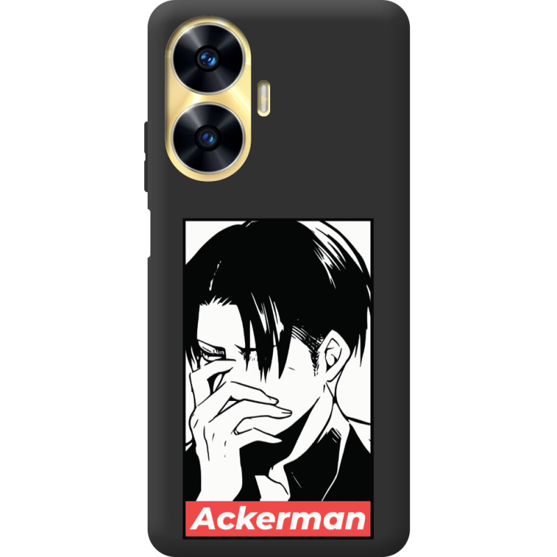 Черный чехол BoxFace Realme C55 Attack On Titan - Ackerman