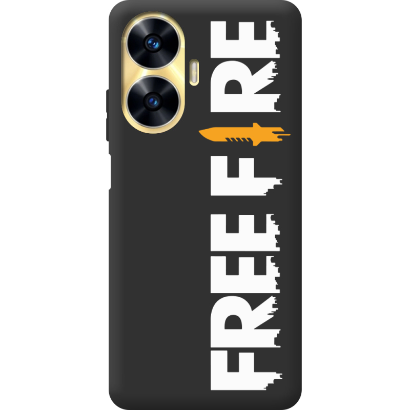 Черный чехол BoxFace Realme C55 Free Fire White Logo