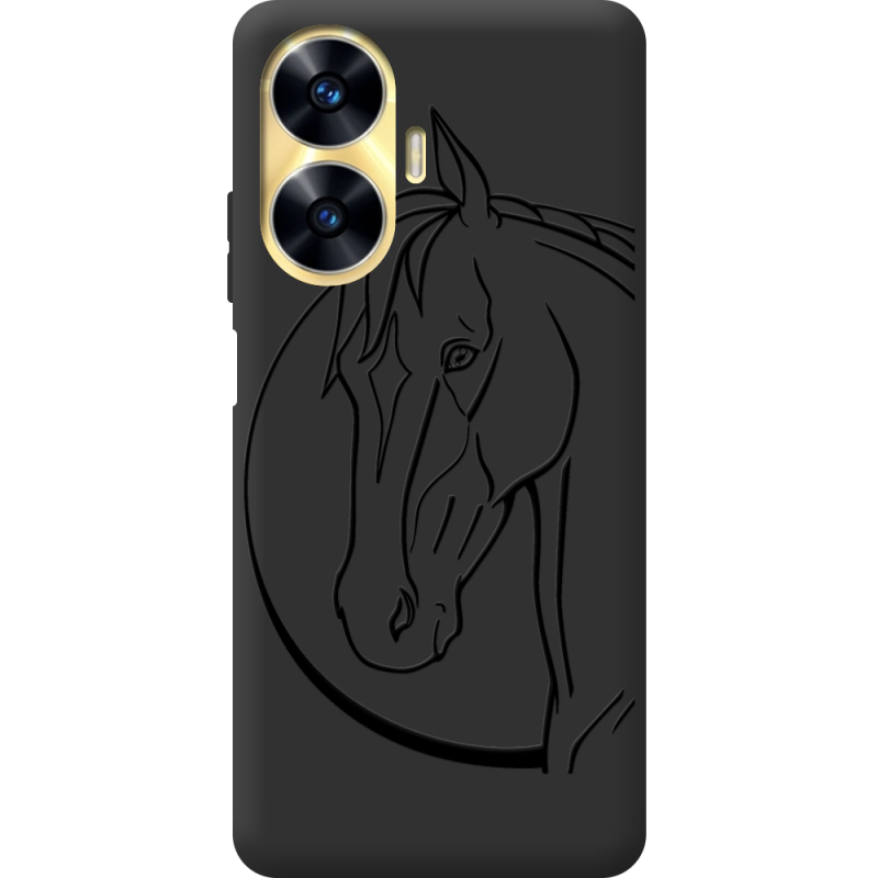 Черный чехол BoxFace Realme C55 Horse