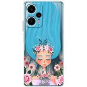 Прозрачный чехол BoxFace Poco F5 Blue Hair