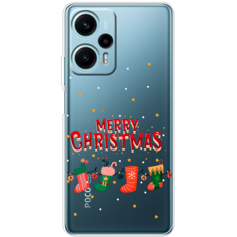 Прозрачный чехол BoxFace Poco F5 Merry Christmas