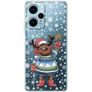 Прозрачный чехол BoxFace Poco F5 Christmas Deer with Snow