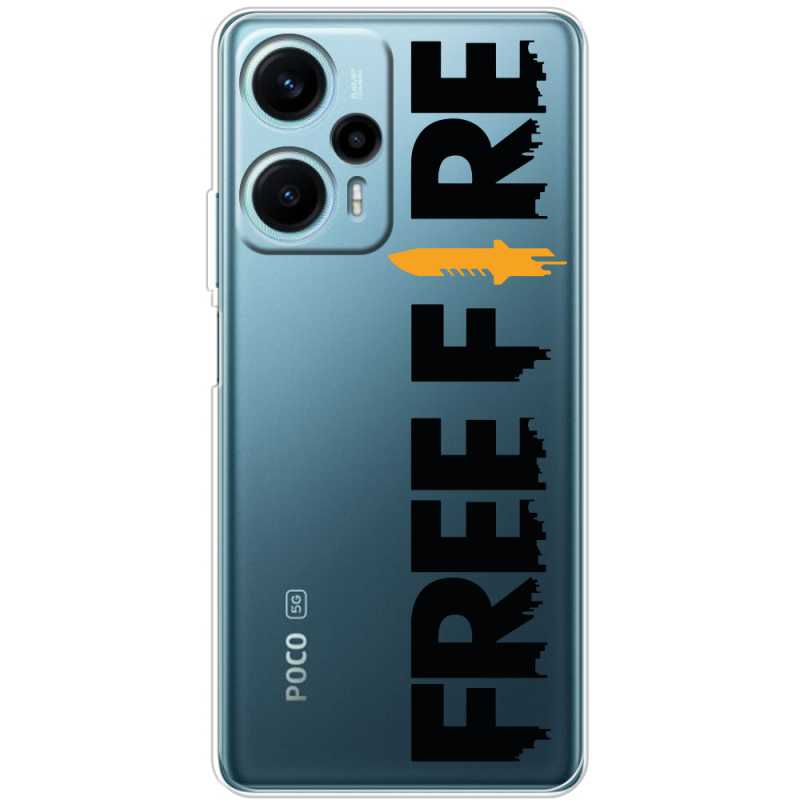 Прозрачный чехол BoxFace Poco F5 Free Fire Black Logo