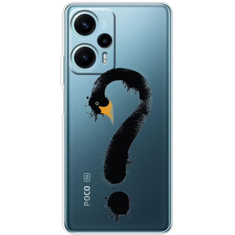 Прозрачный чехол BoxFace Poco F5 Swan question