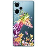 Прозрачный чехол BoxFace Poco F5 Colorful Giraffe