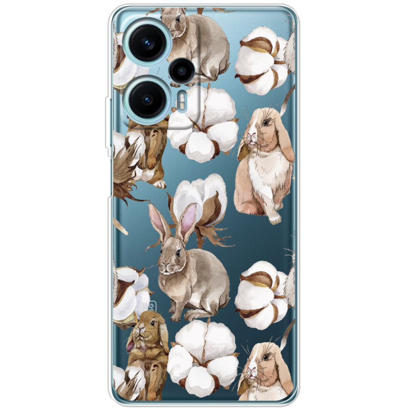 Прозрачный чехол BoxFace Poco F5 Cotton and Rabbits