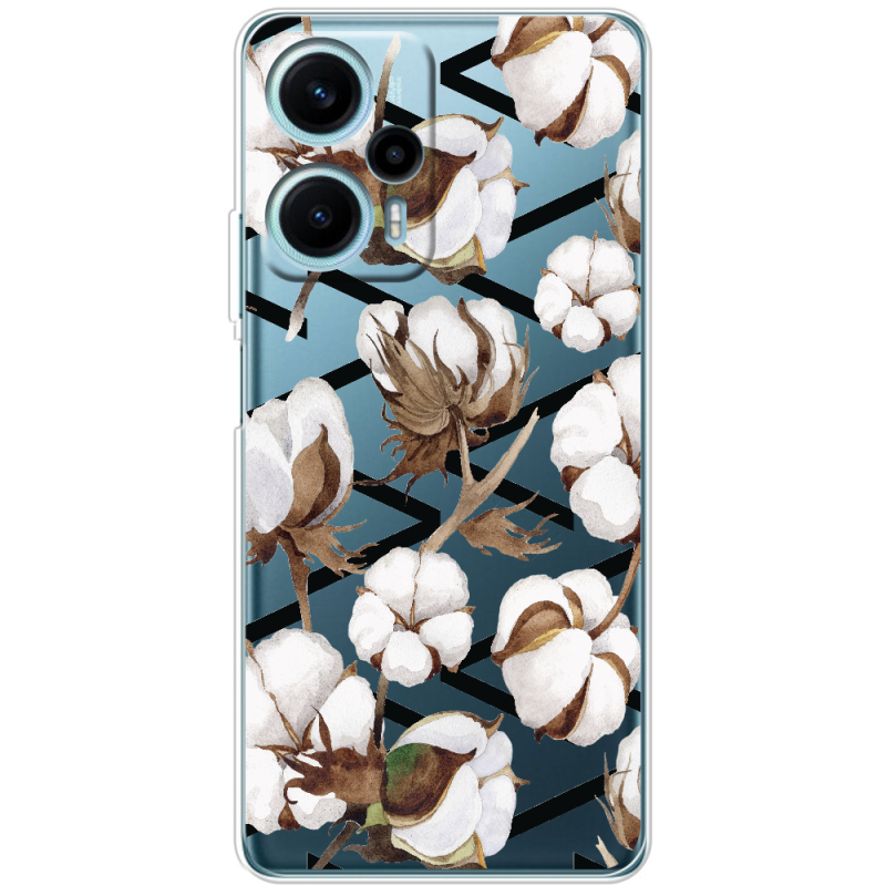 Прозрачный чехол BoxFace Poco F5 Cotton flowers