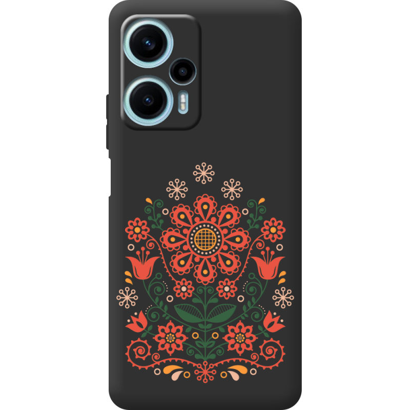 Черный чехол BoxFace Poco F5 Ukrainian Ornament