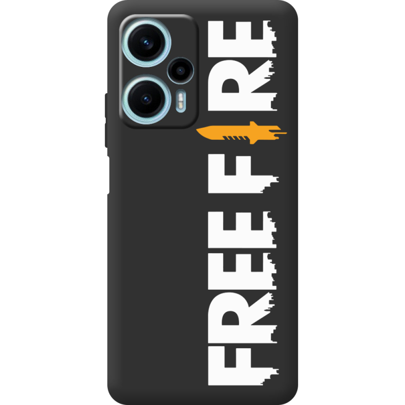 Черный чехол BoxFace Poco F5 Free Fire White Logo