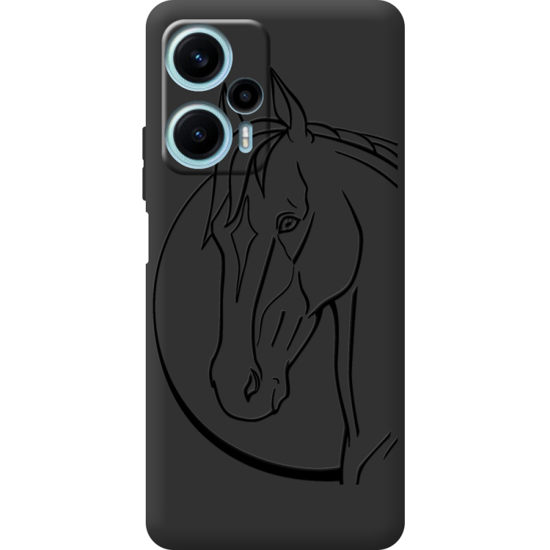 Черный чехол BoxFace Poco F5 Horse