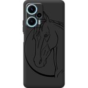 Черный чехол BoxFace Poco F5 Horse