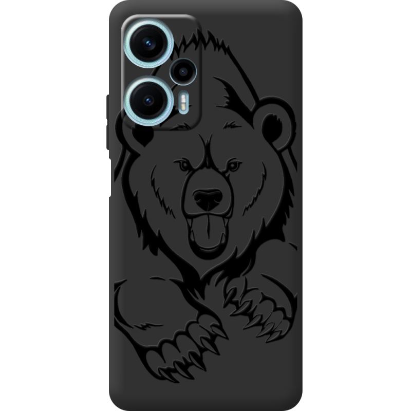 Черный чехол BoxFace Poco F5 Grizzly Bear