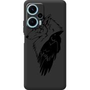 Черный чехол BoxFace Poco F5 Wolf and Raven