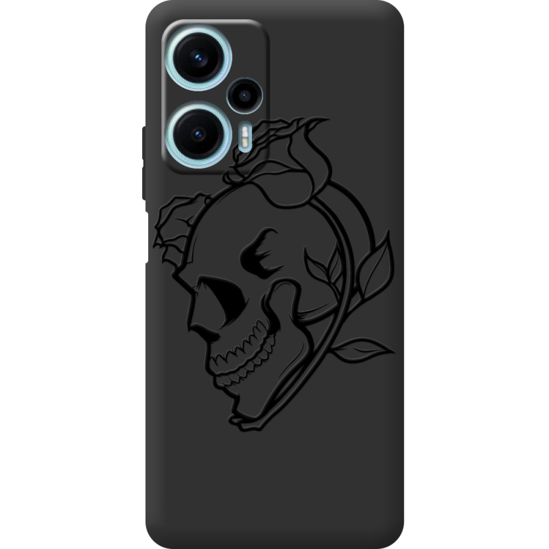 Черный чехол BoxFace Poco F5 Skull and Roses