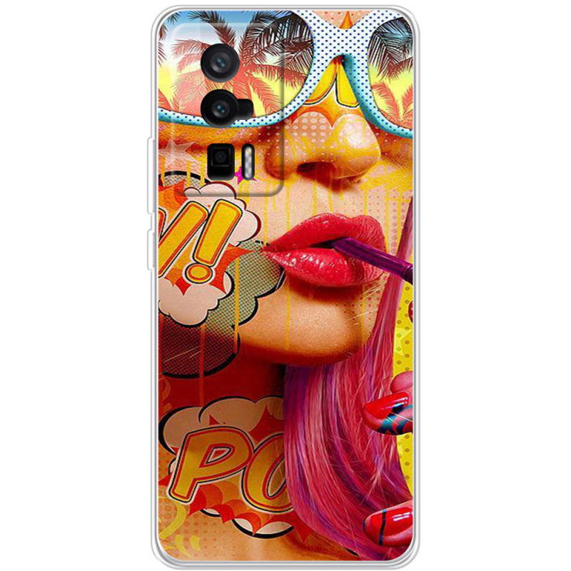 Чехол BoxFace Poco F5 Pro Yellow Girl Pop Art