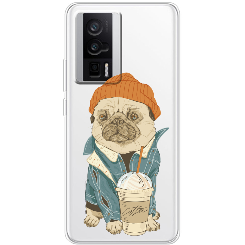 Прозрачный чехол BoxFace Poco F5 Pro Dog Coffeeman