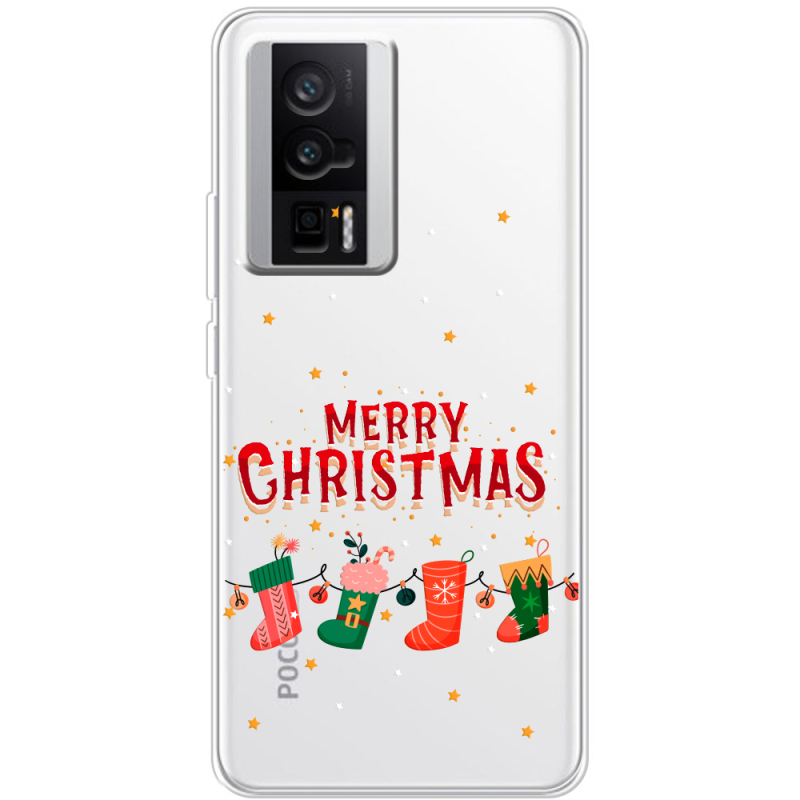 Прозрачный чехол BoxFace Poco F5 Pro Merry Christmas