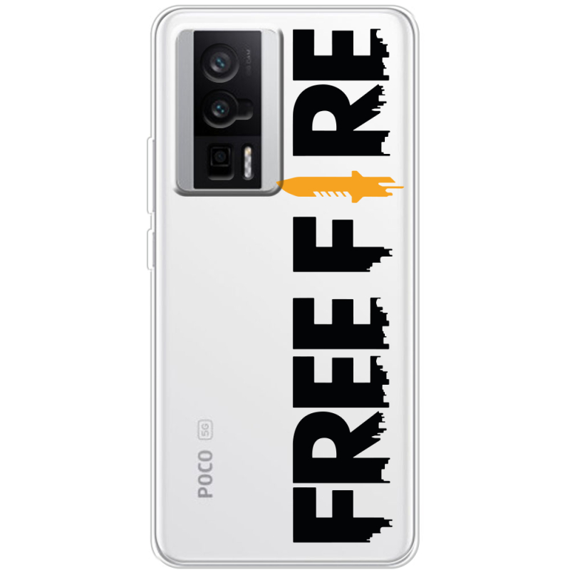 Прозрачный чехол BoxFace Poco F5 Pro Free Fire Black Logo