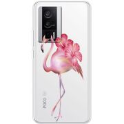 Прозрачный чехол BoxFace Poco F5 Pro Floral Flamingo