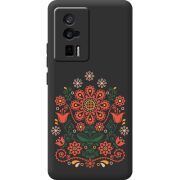 Черный чехол BoxFace Poco F5 Pro Ukrainian Ornament