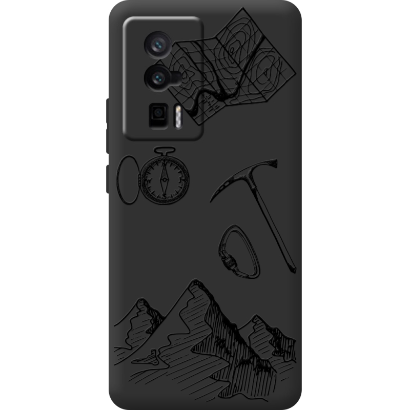 Черный чехол BoxFace Poco F5 Pro Mountains