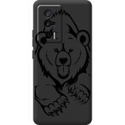 Черный чехол BoxFace Poco F5 Pro Grizzly Bear