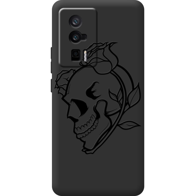 Черный чехол BoxFace Poco F5 Pro Skull and Roses