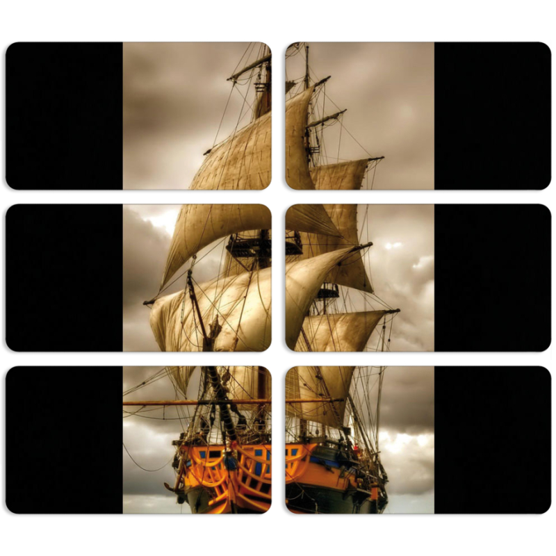 Магнитные фотопазлы 90 на 50 набор 6 штук 