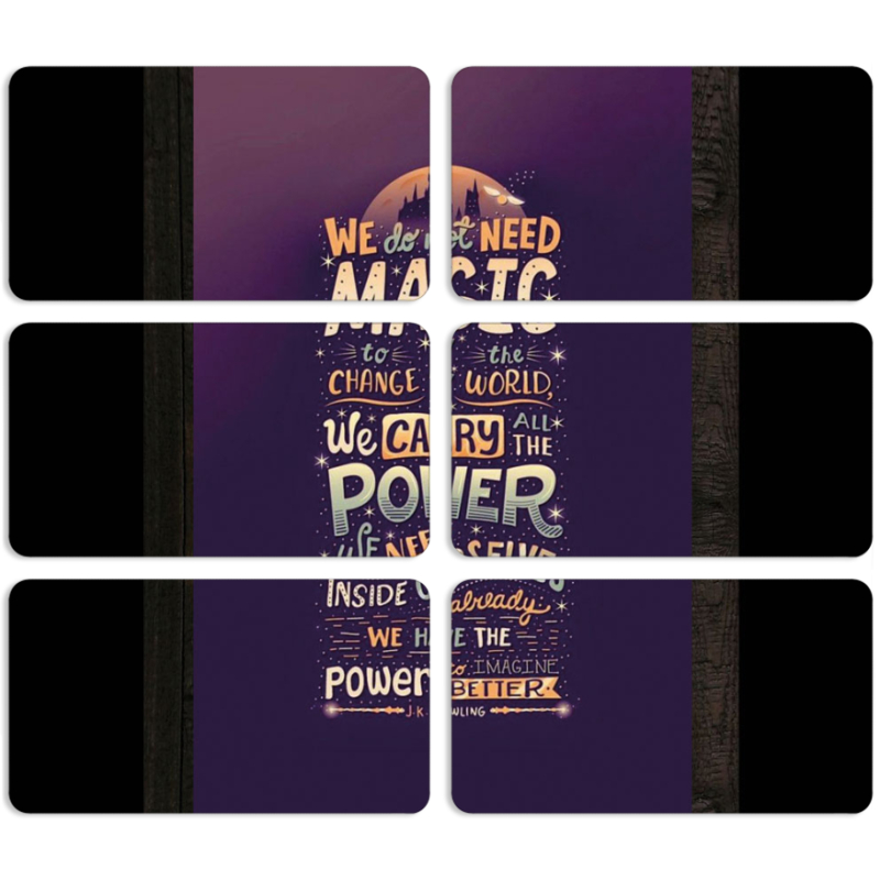 Магнитные фотопазлы 90 на 50 набор 6 штук 