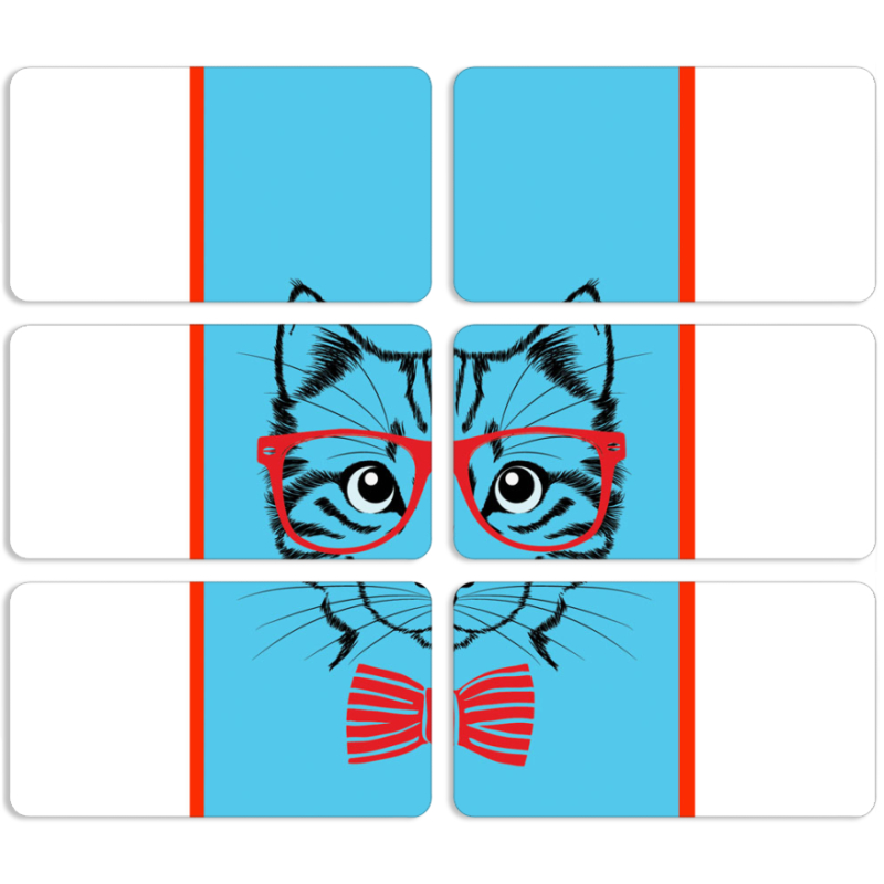 Магнитные фотопазлы 90 на 50 набор 6 штук 