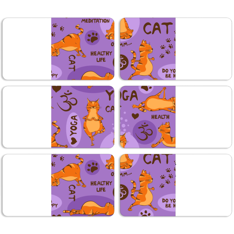 Магнитные фотопазлы 90 на 50 набор 6 штук Yoga Cat
