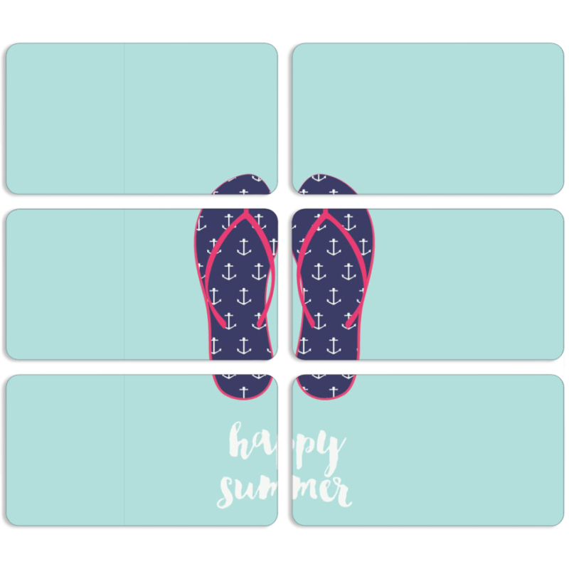 Магнитные фотопазлы 90 на 50 набор 6 штук 