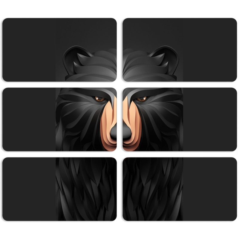 Магнитные фотопазлы 90 на 50 набор 6 штук 