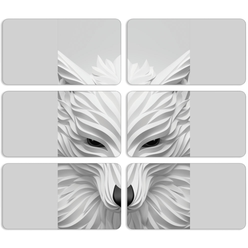 Магнитные фотопазлы 90 на 50 набор 6 штук White Wolf