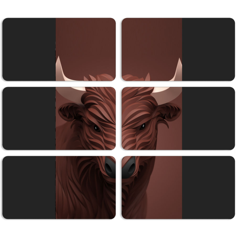 Магнитные фотопазлы 90 на 50 набор 6 штук 