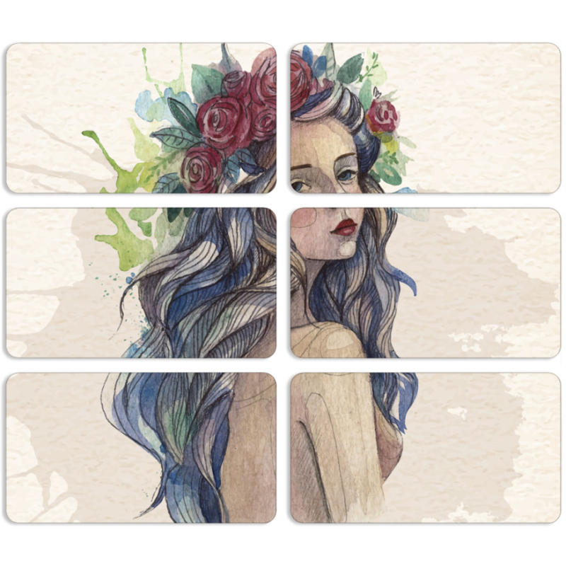 Магнитные фотопазлы 90 на 50 набор 6 штук 