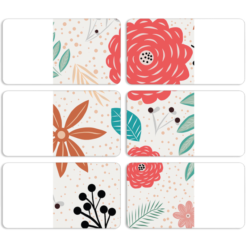 Магнитные фотопазлы 90 на 50 набор 6 штук Line Flowers