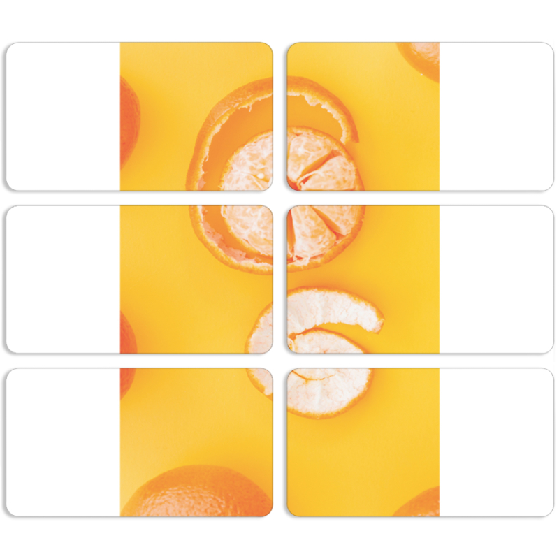 Магнитные фотопазлы 90 на 50 набор 6 штук Yellow Mandarins