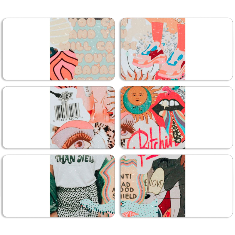 Магнитные фотопазлы 90 на 50 набор 6 штук 