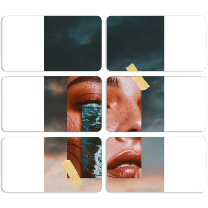 Магнитные фотопазлы 90 на 50 набор 6 штук 
