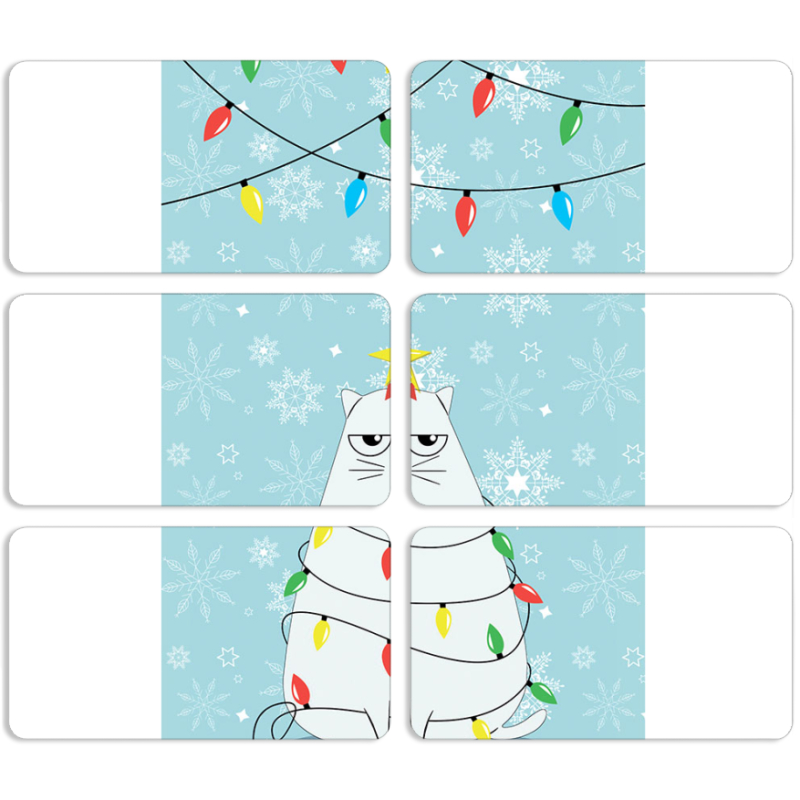 Магнитные фотопазлы 90 на 50 набор 6 штук 