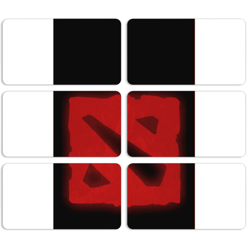 Магнитные фотопазлы 90 на 50 набор 6 штук Dota 2