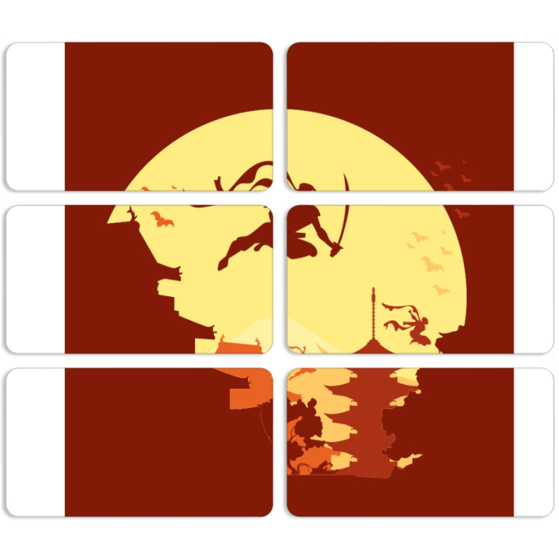 Магнитные фотопазлы 90 на 50 набор 6 штук 