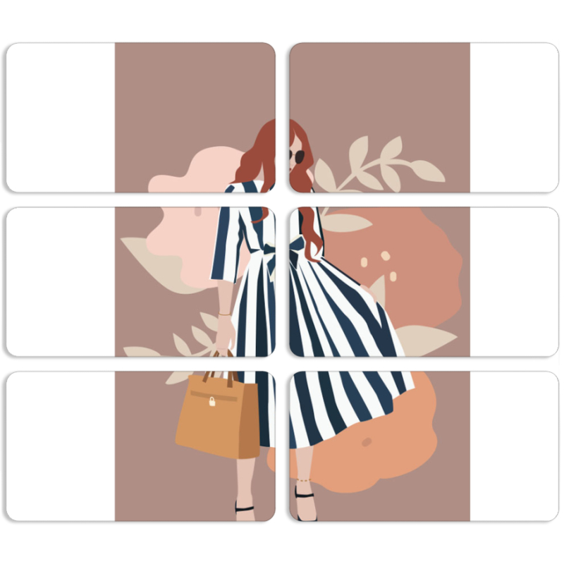 Магнитные фотопазлы 90 на 50 набор 6 штук 