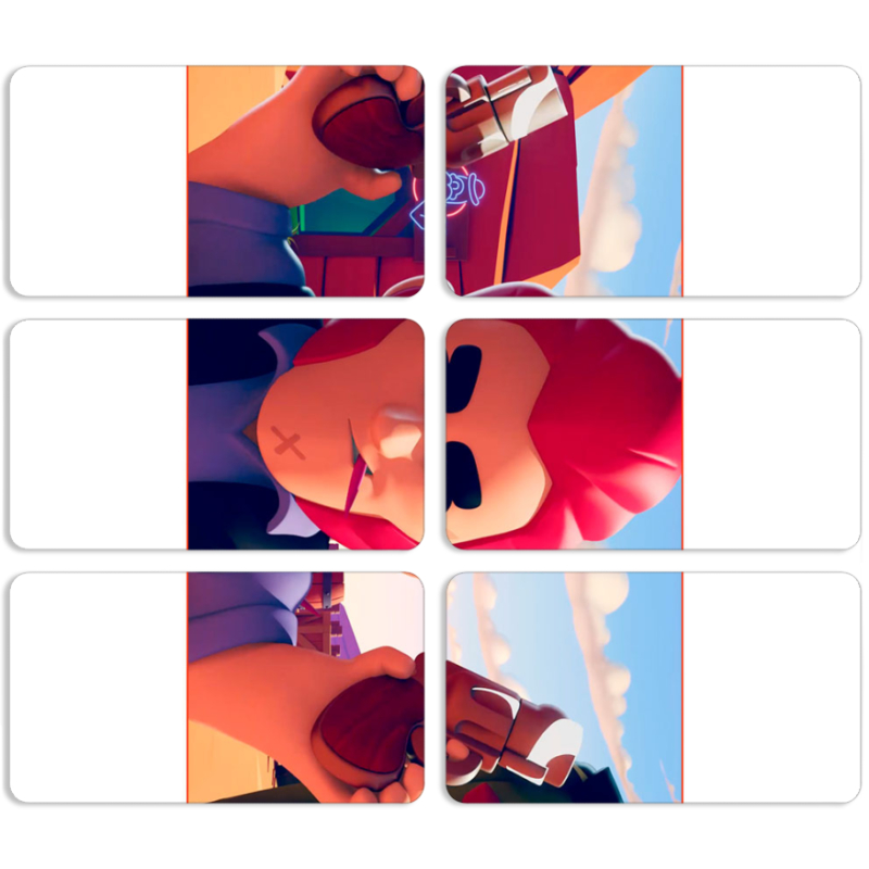 Магнитные фотопазлы 90 на 50 набор 6 штук 